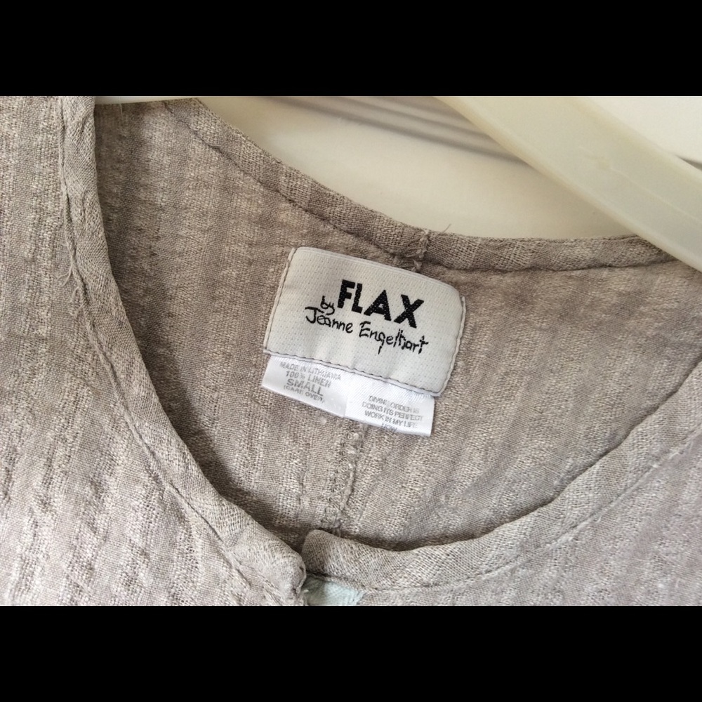 FLAX Linen Tunic Snap Front Dress Duster Lagenlook